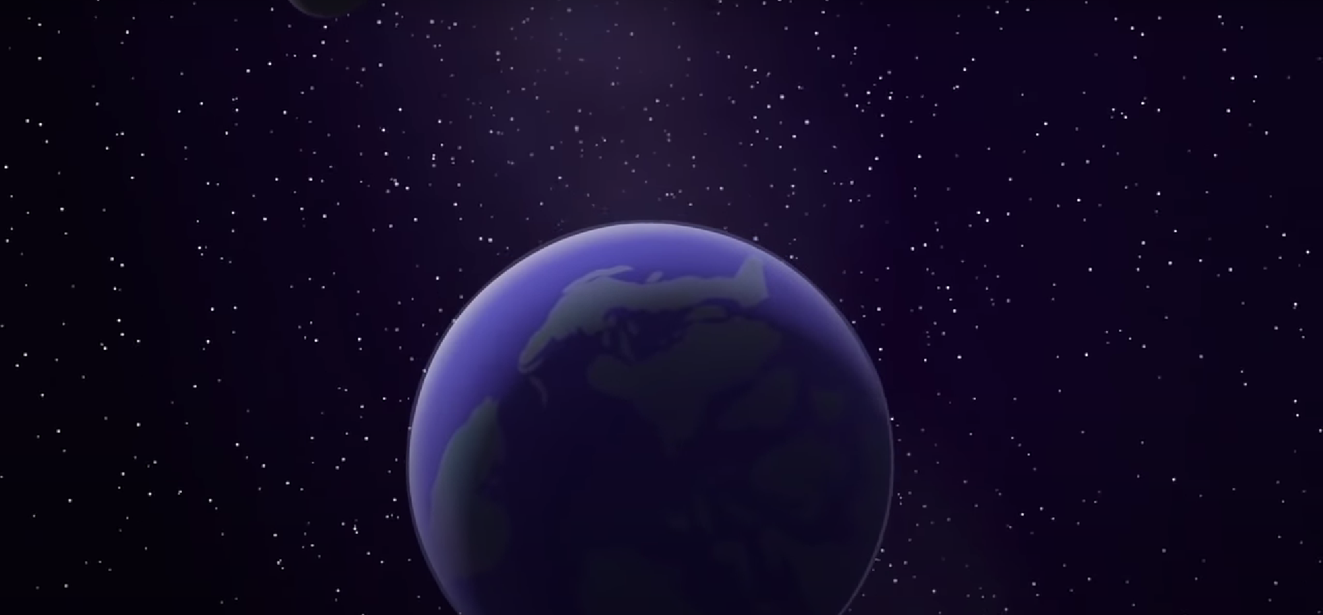 The opening scene shows a depiction of earth